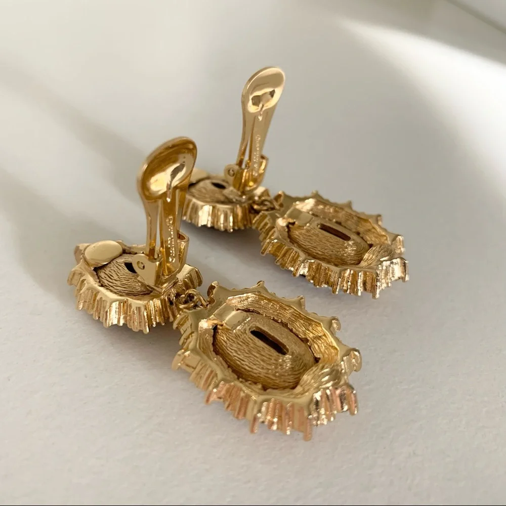 Vintage Christian Dior large crystal earrings - Picture 6 of 15